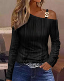 Autumn Simple Metal Buckle Shoulder Collar