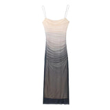 Fongt Summer New Women's Fashion Leisure Vacation Wind Silk Net Print Dress 3067254-Outfit