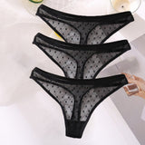 G-String Sexy Mesh Transparent Lace Panties Women Underwear Pantys Low-Waist Female Underpants Perspective Briefs