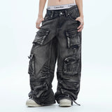 Fongt Trendy Jeans Women 2025 Autumn New Fashion Casual Multi-Pocket Design Style Pants