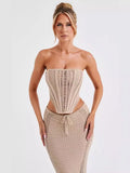Fongt And Summer Hot New Sexy Trend Bare Back Tsets Coat Ass Long Skirt Knitting Set