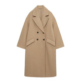 And Winter New Double-Breasted Loose Coat Coat-Outfit