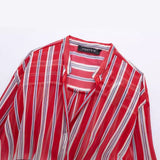 Spring Style Knot Striped Translucent Long-Sleeved Shirt 3333244-Outfit