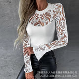 One-Word Shoulder Lace Top-ODL1836 Series-Outfit