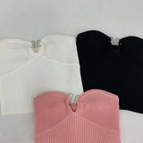 Back Sicley Empty Brooch Knitting Small Vest Woman Summer Wearing Hot Girl Wrapped Breast Sexy Inside The