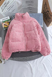 Stand Collar Puffer Coat 1028-1-Outfit