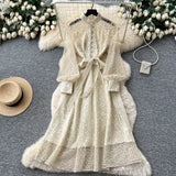 Fongt Temperament Half-High Collar Short-Sleeved Dress Female Design Button-Skinny Open Fork Medium Long Knitting Skirt