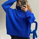 Soft Turtleneck Knitted Sweater Women Autumn Casual Long Sleeve Knitwear Pullover Female Simple Solid Warm Jumper Lady