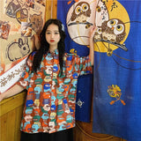 Shirt blusas Female ulzzang short sleeve women blouse 2021 summer oversized gothic printing blouses Korean womens