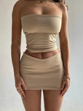 Tube Top And Bodycon Mini Skirt Set-Outfit