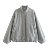 Fongt Women's INS Bursts With A Pocket Loose Pilot's Coat