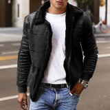 Fongt Fur One T-Shirt Station Winter Warm Jacket Coat Imitation Leather Velvet Men's Coat