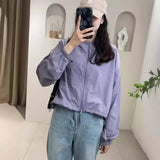 Sunscreen Coat Female Summer Thin Coat Female Short Short Man 2024 New Loose Joker Hooded Casual Top-Outfit
