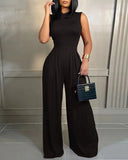 2023 Women's Casual Jumpsuits Geometric Print Sleeveless Wide Leg Jumpsuit Spring Summer Sets Outfits Female Overalls