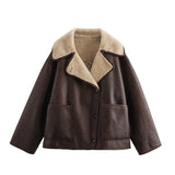 Fongt 2025 New Women's Fashion Casual Temperament Collar Button Double-Sided Coat 3548246