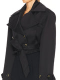 Fongt Temperament Long-Sleeved Solid Color Waist Thin Coat 2025 New High-End Fashion Wind Coat Woman
