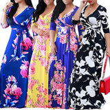Fongt Autumn And Winter Explosion Of Women's Sleeves Fat Mmv Tie Print With Waist Dress