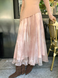Fongt Xixi 2025 Autumn New White Standard Temperament 100 Folds High Waist Half-Dressed Dress Dress Woman 85231