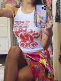 Eye Look Graphic Crop Tank Top-Outfit