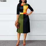 African Print Dresses for Women Dress Dashiki Geometric Patchwork African Clothes Plus Size Retro Africa Bodycon Christmas