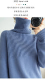 Autumn And Winter Lazy Wind Thickened High-Necked Sweaters Women's Long-Sleeved Solid Color Pile Collar Knitted Bottomed Sweaters-Outfit