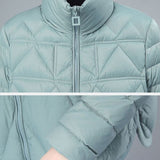 Winter Women Lightweight Down Cotton Jacket 2023 Thin Solid Stand Collar Short Jacket Female Cotton Padded Coat