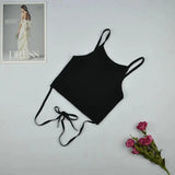 Waist Cross Rope Bare Back Small Sling Vest Short Umbilization Bottom Back Hollow
