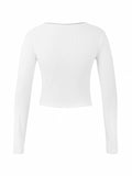 Long Sleeve Ribbed Crop Top-Outfit