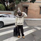 Fongt And Winter Fair Island Jack Flower Sweater Men's Korean Version Of Loose Minority Ethnic Style Design Knitted Shirt