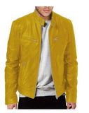 Fongt Business Gentleman Warm Zipper Open Shirt Pocket Decoration PU Leather Jacket Collar Collar Zipper Leather