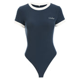 Round Neck Short-sleeved Bodysuit-Outfit