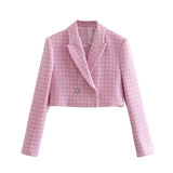 Fongt And Summer Women's New Thousand Bird Texture Casual Short Suit Short Suit Suit Suit Suit Suit Suit Suit Set
