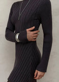 Fongt Half-Necked Dress Knitted Dress Spring 2025 Temperament Tweed A-Word Skirt