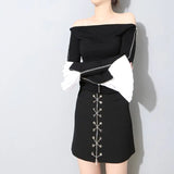 TWOTWINSTYLE Fashion Pleated Gloves Women Flared Cuffs All-match Basic Clothes Accessories 2020