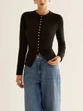 Fongt And Winter Women's Button Knitted Cardigan Fashion Temperament Elegant Sweater
