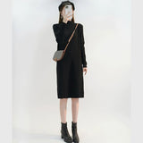 Fongt And Winter With Coat Sweater Dress Women Loose Fashion With Medium And Long Bottoming Over The Knee Knit Dress