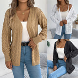 Fongt Early Autumn Casual Hollow Lantern Long-Sleeved Sleeve Sweater Long Coat Women's Clothing
