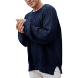 Fongt And Winter New Fashion Men's Solid Color Long Sleeve Round Collar Jumper Sweater Men's