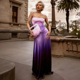 Purple Gradient Spaghetti Strap Maxi Dress-Outfit