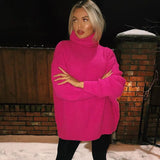 Orange Neon Green Pullover Casual Knit