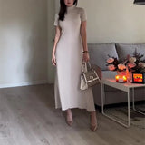 Fongt And Winter New Temperament High-Collar Leisure Loose Solid Color Shawl Suit Dress