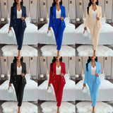 Fongt Hot Selling Sexy Wind Women's Wear For Solid Color Suit Collar Double Breasted Casual Suit Suit-Outfit