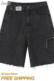 Waist Denim Shorts Women Fashion 2023 New Casual Harajuku Wide Legs Ripped Jeans Short Washed Female Summer Cotton