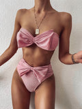 Fongt New Swimsuit Hot Swimsuit Women's Split Bright Silk Bikini B138-Outfit