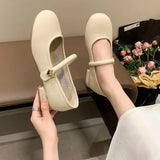 Fongt Head Light Mouth Retro 100 With Skirt Coarse Heel Single Shoes Women 2025 New Summer White French Mary Treasure Shoes