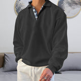 Fongt Explosion Autumn Long Sleeve V-Neck Men's Clips Loose Wear Men's