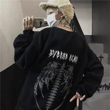 Flame Print Hoodies Oversized Hooded