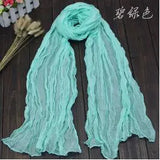 Brand Fashion Casual Foulard All-match Solid Soft Cotton Long Scarf Women