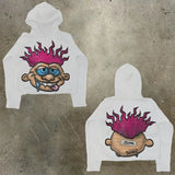Men's Hoodie Y2K Original Hip-Hop Cartoon Graphic Print Pullover Fashion Leisure Loose Sports Shirt Man-Outfit