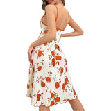 Fongt New Women's Print Sling Home Clothes Casual Aja Skirt Women's Sexy Dress Crouse Crouse Crouse Boobs Tied